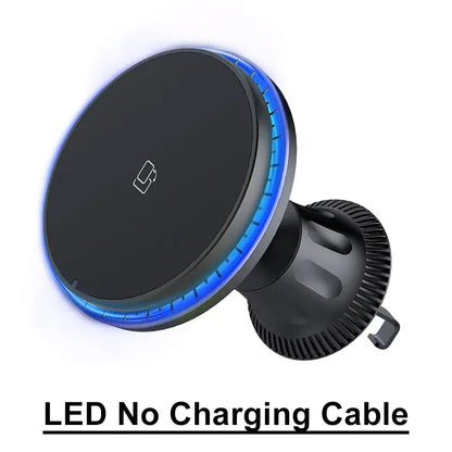 30W Magnetic Car Wireless Charger RGB For iPhone 12 13 14 15 Pro Max Macsafe Car Phone Holder Stand Mount Fast Charging Station