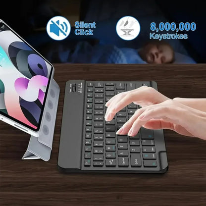 7/10inch Bluetooth Keyboard Wireless Keyboard Bluetooth Mini English Russian Keyboard Rechargeable For ipad Phone Tablet
